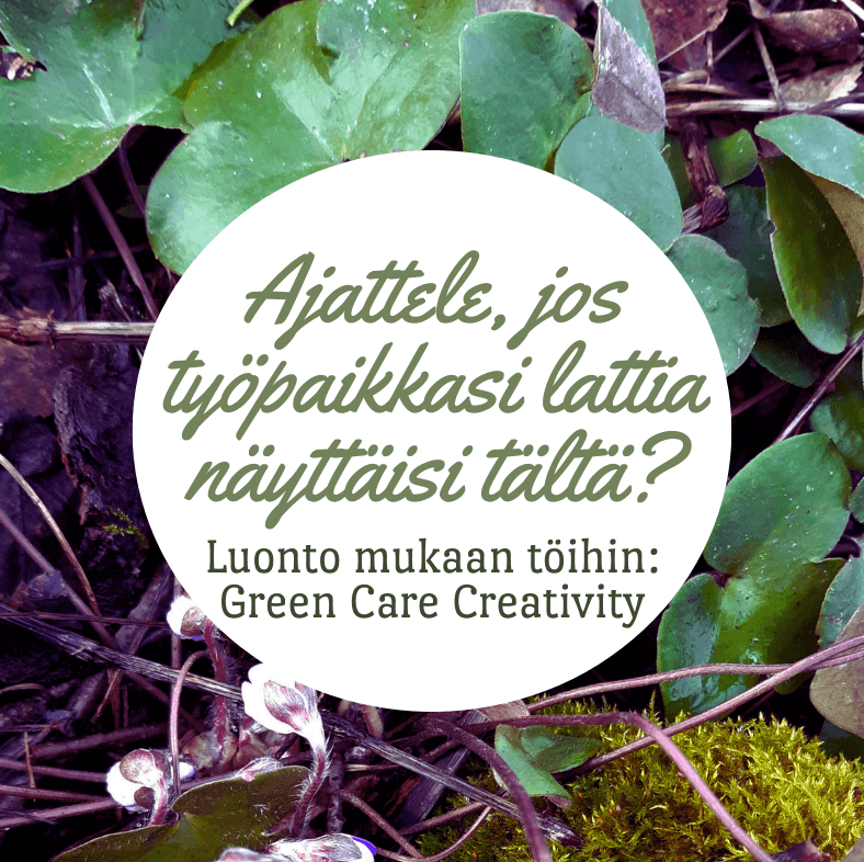 Kuvassa luontomenetelmät nähdään osana sosiaali- ja terveysalojen työskentelyä.