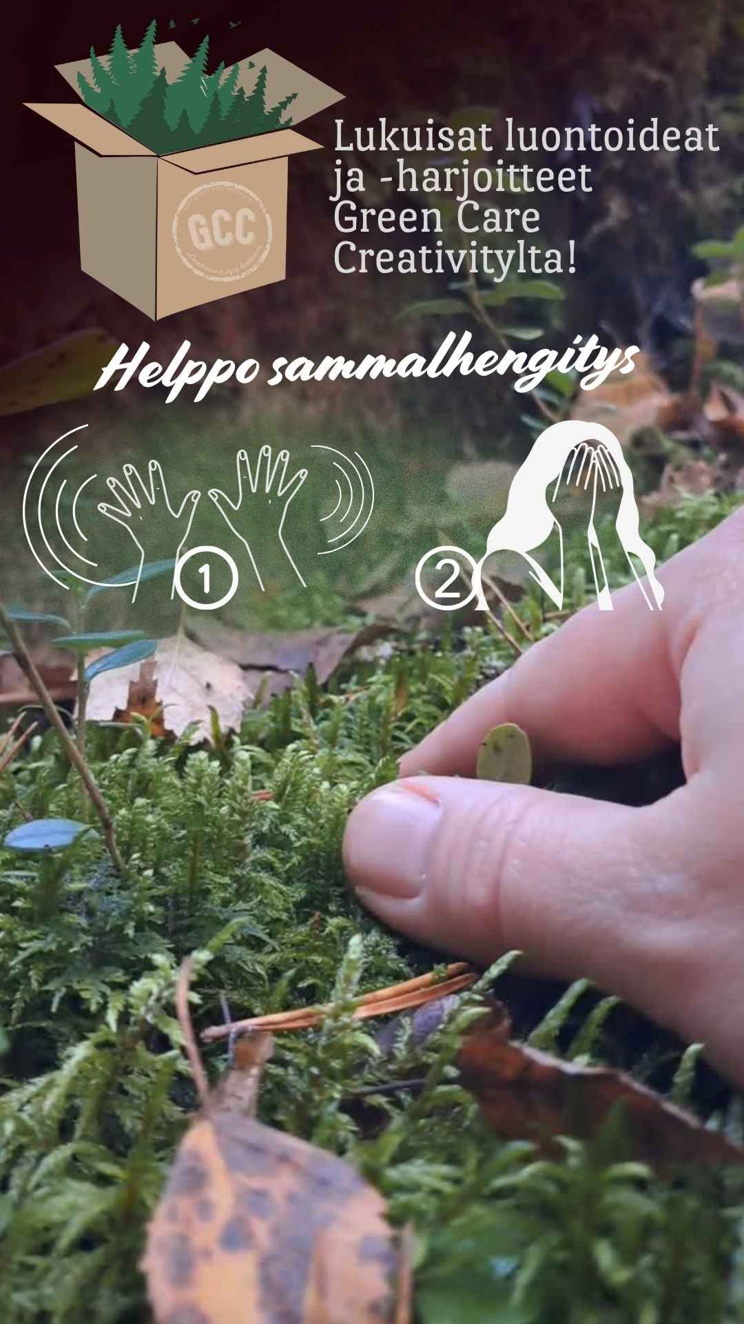 Green Care Creativityn luontomateriaaleja löydät myös Instagramin tai Facebookin kautta lisäämään arjen luontohyvinvointia.
